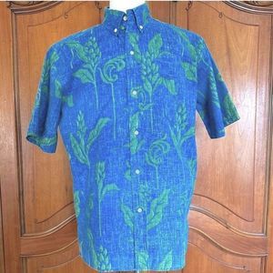 Reyn Spooner 80’s Shirt Classic Full Button Down Reverse Print Floral Size L